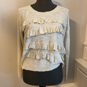Kensie | Cream Ruffle Sweater
